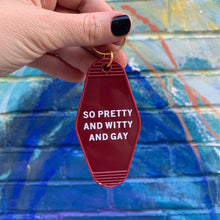 Load image into Gallery viewer, So Pretty and Witty and Gay Motel Style Keychain in Red