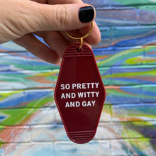 Load image into Gallery viewer, So Pretty and Witty and Gay Motel Style Keychain in Red