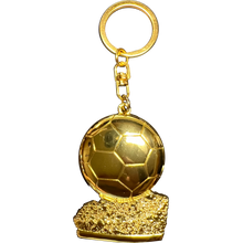 Load image into Gallery viewer, GL14-008 Golden Soccer Ball Trophy Keychain