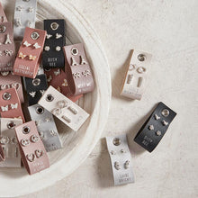 Load image into Gallery viewer, Social Butterfly Silver and Gold Rhinestone Stud Earrings Set | 2 Pairs on a Gift Tag