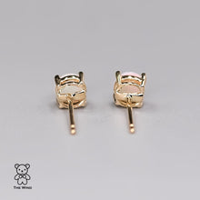 Load image into Gallery viewer, Minimalist Round Shaped Australian Solid Opal Stud Earrings 14K Yellow Gold
