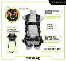 Load image into Gallery viewer, Frontline 100CTB Combat Construction Full Body Harness with Tongue Buckle Legs and Trauma Straps M/L