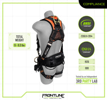Load image into Gallery viewer, Frontline 100CTB Combat Construction Full Body Harness with Tongue Buckle Legs and Trauma Straps XL/2X