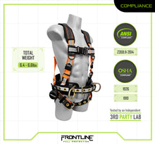 Load image into Gallery viewer, Frontline 100RCTB Combat Reflective Construction Full Body Harness with Tongue Buckle Legs and Trauma Straps XL/2X