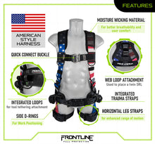 Load image into Gallery viewer, Frontline 110CTB-AM American Style Full Body Harness with Aluminum Hardware and Suspension Trauma Straps XL/2X