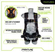 Load image into Gallery viewer, Frontline 110CTB Combat Lite Full Body Harness all Aluminum Hardware and Suspension Trauma Straps 3X/4X