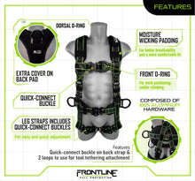 Load image into Gallery viewer, Frontline 200RE Elite Lite Climbing/Rescue Full Body Harness with Aluminum Quick Connect Buckles 2XL/3XL