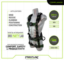 Load image into Gallery viewer, Frontline 200RE Elite Lite Climbing/Rescue Full Body Harness with Aluminum Quick Connect Buckles 2XL/3XL