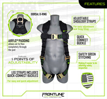 Load image into Gallery viewer, Frontline 310VQC Patriot Vest Style Harness with Airflo and Quick Connect Buckles - Made in USA XL