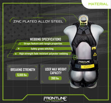 Load image into Gallery viewer, Frontline 350CQC Patriot Construction Harness with Airflo and Quick Connect Buckles - Made in USA XL