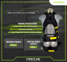 Load image into Gallery viewer, Frontline 350TWQC Patriot Tower Climbing Harness with Seat Sling, Airflo and Quick Connect Buckles - Made in USA Universal