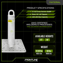 Load image into Gallery viewer, Frontline Commercial Roof Anchor CAL-OSHA Compliant 12"