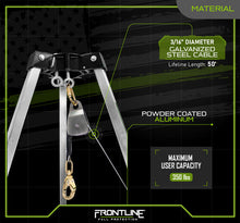 Load image into Gallery viewer, Frontline TAN07RA-US Patriot 7' Confined Space Tripod with 3-Way Retrieval System - Made in USA