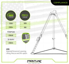 Load image into Gallery viewer, Frontline TAN07RA-US Patriot 7' Confined Space Tripod with 3-Way Retrieval System - Made in USA