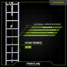 Load image into Gallery viewer, Frontline VLCS Ladder Cable Vertical Lifeline System (Stainless Steel) 30'