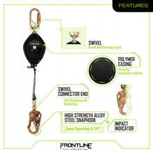 Load image into Gallery viewer, Frontline RPW 11' Web Single Leg SRL with Steel Snap Hook End