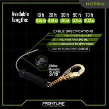 Load image into Gallery viewer, Frontline RPG Cable Single Leg SRL with Steel Snap Hook End