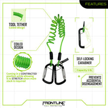 Load image into Gallery viewer, Frontline TLC05 ToolGrip Coil Tool Tether 5 lbs with Double Self-locking Aluminum Carabiner