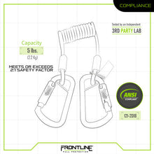 Load image into Gallery viewer, Frontline TLC05 ToolGrip Coil Tool Tether 5 lbs with Double Self-locking Aluminum Carabiner