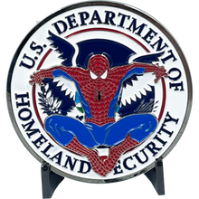 Load image into Gallery viewer, BL11-009 Homeland Spidey Challenge Coin Border Patrol CBP TSA FAM FEMA HSI ICE