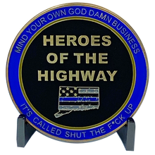 Load image into Gallery viewer, DL6-08 Heroes of the Highway Version 3 Dispensary Container CSP Challenge Coin inspired by Connecticut State Police CT Trooper Matthew Spina