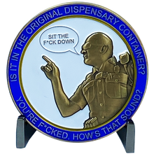 Load image into Gallery viewer, DL6-08 Heroes of the Highway Version 3 Dispensary Container CSP Challenge Coin inspired by Connecticut State Police CT Trooper Matthew Spina