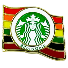 Load image into Gallery viewer, BL11-019 Starbucks LGBTQ+ Rainbow Flag Pride Parade Pin #SbuxOhio