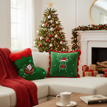 Load image into Gallery viewer, Tache Squishy Light Up Cute Christmas Santa Stocking Microbead LED Throw Pillow