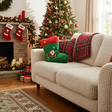 Load image into Gallery viewer, Tache Squishy Light Up Cute Christmas Santa Stocking Microbead LED Throw Pillow