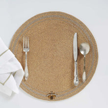 Load image into Gallery viewer, Stripey bee hand beaded placemat