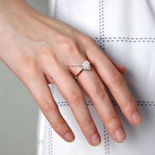 Load image into Gallery viewer, Rare Stunning Heart Shaped Opal Halo Diamond Engagement Ring 18k Yellow Gold