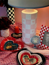 Load image into Gallery viewer, Large Checkered Heart Dishes