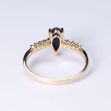 Load image into Gallery viewer, Stylish Australian Black Opal &amp; Diamond Engagement Ring 18K Yellow Gold