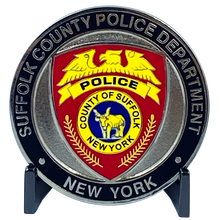Load image into Gallery viewer, EL8-012 Canine K9 Officer SCPD LI Suffolk County Police Department Long island Dept. Challenge Coin thin blue line