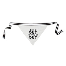 Load image into Gallery viewer, Suns Out Tongues Out Pet Bandana in White | Animal Pet Accessory | 9" x 6"