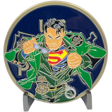Load image into Gallery viewer, BL6-010 CBP Officer and Border Patrol Agent of Steel inspired by Super Man CBPO BPA Police Federal Agent Challenge Coin