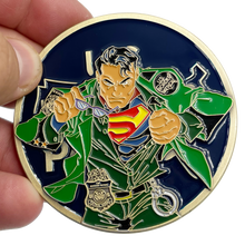 Load image into Gallery viewer, BL6-010 CBP Officer and Border Patrol Agent of Steel inspired by Super Man CBPO BPA Police Federal Agent Challenge Coin
