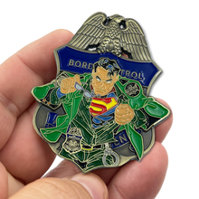 Load image into Gallery viewer, MM-006 CBP Border Patrol Agent BPA Thin Green Line Challenge Coin Man of Steel