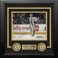 Load image into Gallery viewer, Jeremy Swayman Warming Up Boston Bruins Autographed 8" x 10" Framed Hockey Photo