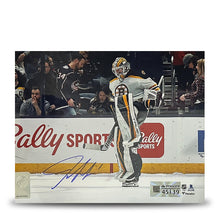 Load image into Gallery viewer, Jeremy Swayman Warming Up Boston Bruins Autographed 8" x 10" Hockey Photo
