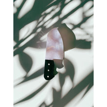 Load image into Gallery viewer, Sword Wife Dagger Hair Claw in White Quartz Acetate | Claw Clip in Velvet Travel Bag