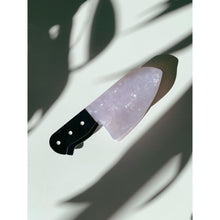 Load image into Gallery viewer, Sword Wife Dagger Hair Claw in White Quartz Acetate | Claw Clip in Velvet Travel Bag