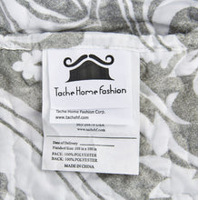 Load image into Gallery viewer, Tache Dreamy Moon Sky Ogee Damask Heather Gray White Quilt Set (TB300)