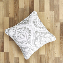 Load image into Gallery viewer, Tache Paisley Damask Matelasse Austere Grey Moon Sky Cushion Cover / Euro Sham (TB300-199)
