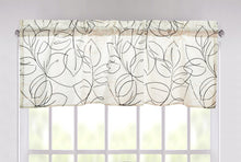 Load image into Gallery viewer, Tache Modern Abstract Leaf Line Art Foliage White Grey Black Gold Window Valance (TJ3571)
