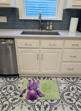 Load image into Gallery viewer, Purple Iris by Malenda Trick Machine Washable Memory Foam Mat TMTR0234RUG