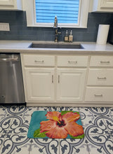 Load image into Gallery viewer, Coral Hibiscus by Malenda Trick Machine Washable Memory Foam Mat TMTR0316RUG