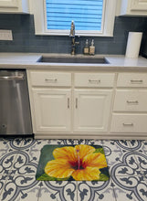 Load image into Gallery viewer, Yellow Hibiscus by Malenda Trick Machine Washable Memory Foam Mat TMTR0321RUG