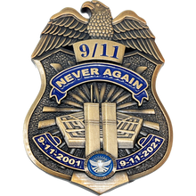 Load image into Gallery viewer, BL3-014 Full size TSA Officer pin 9/11 20th Anniversary Commemorative September 11th