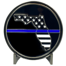 Load image into Gallery viewer, EL2-016 Tampa Florida Police Office Challenge Coin Tampa Bay Thin Blue Line Back the Blue TPD Tampa Police Department